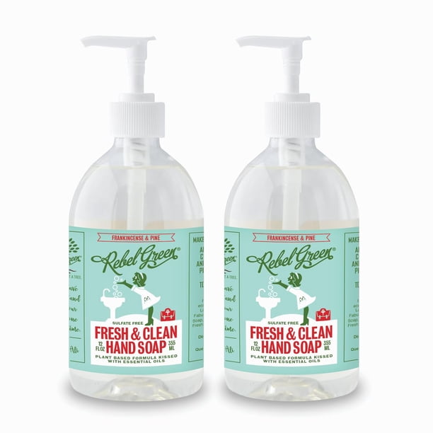 Jabón de manos líquido Rebel Green - Jabón líquido hidratante natural para baño y cocina - Lavado de manos suave para el hogar