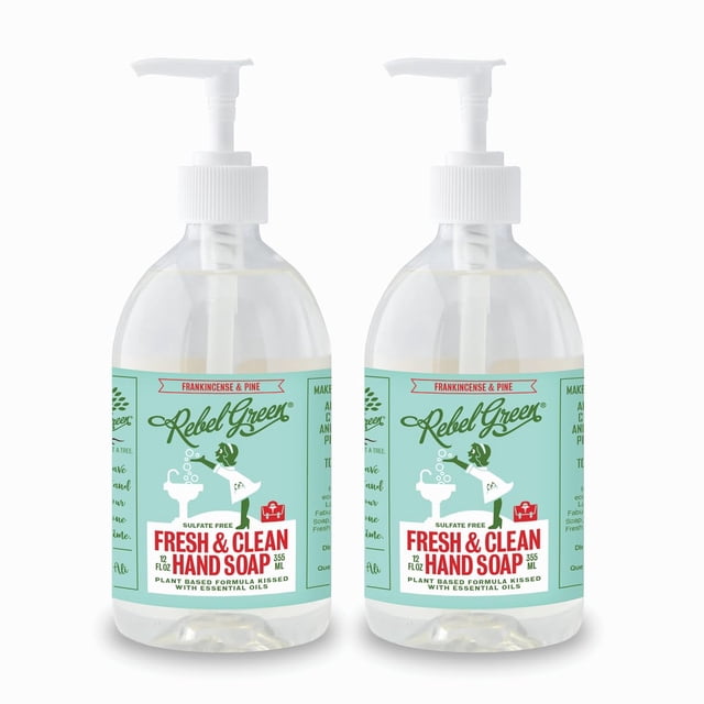 Jabón de manos líquido Rebel Green - Jabón líquido hidratante natural para baño y cocina - Lavado de manos suave para el hogar