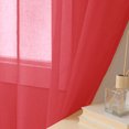 thumbnail image 3 of Red Sheer Window Rod Pocket Curtain Set 90" Inches Long (2 Panels), 3 of 4