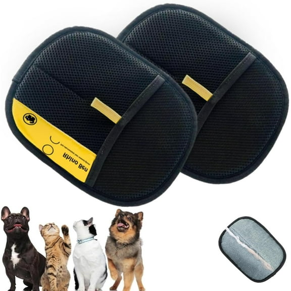 Static Removal Gloves for Pet Hair, Reusable Pet Grooming Gloves for Washing, Double-Sided Cat Dog Grooming Gloves for Deshedding