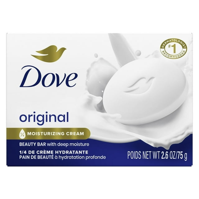 2 pack) Dove Beauty Bar Soap for Women Original with 1/4
