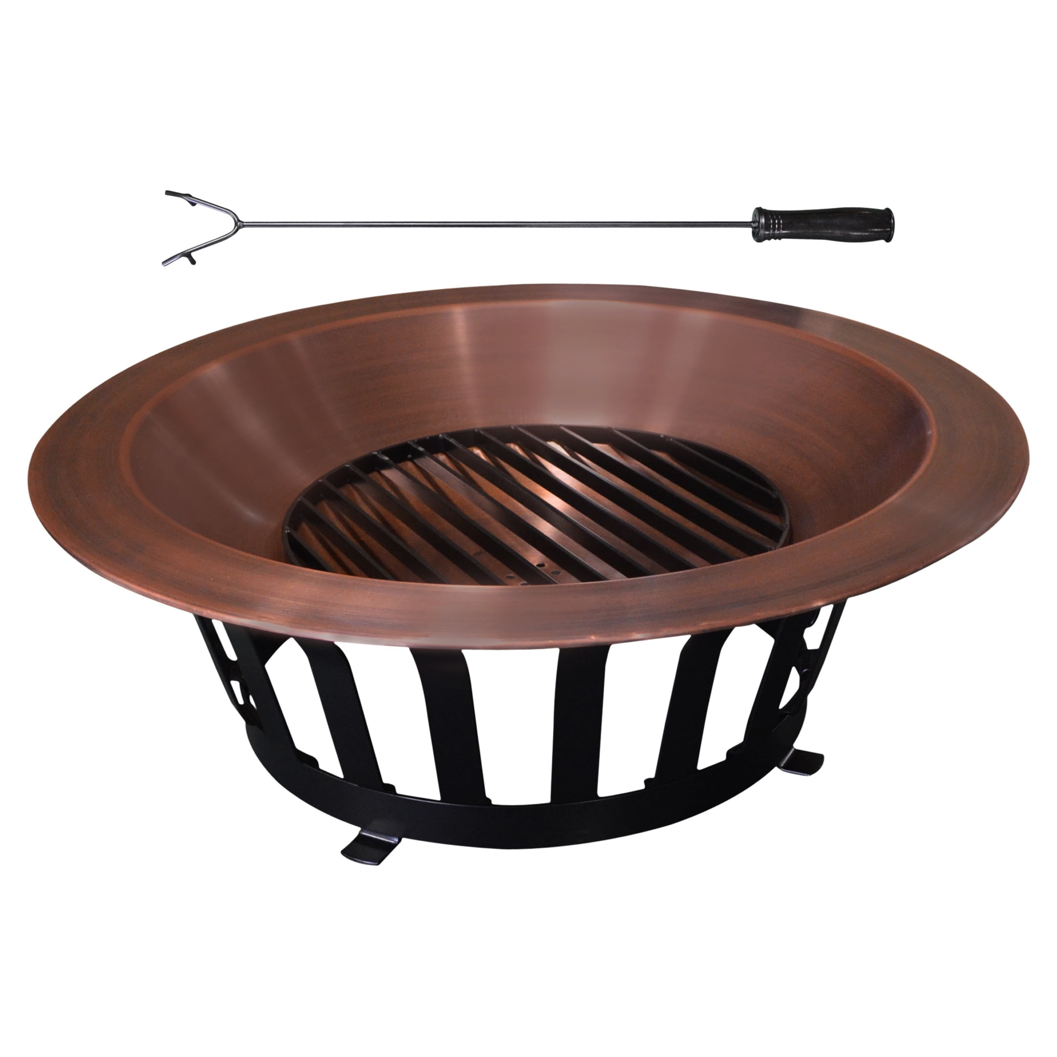 Titan Great Outdoors 40 Copper Outdoor Fire Pit Solid Steel Base Fire Iron Tool Walmart Com