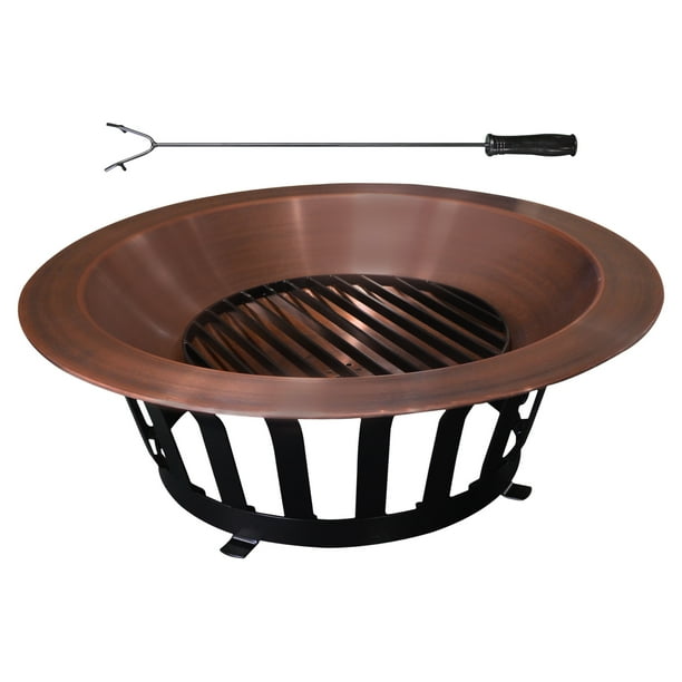 Titan Great Outdoors Copper Outdoor Fire Pit 40" Solid Steel Base Fire