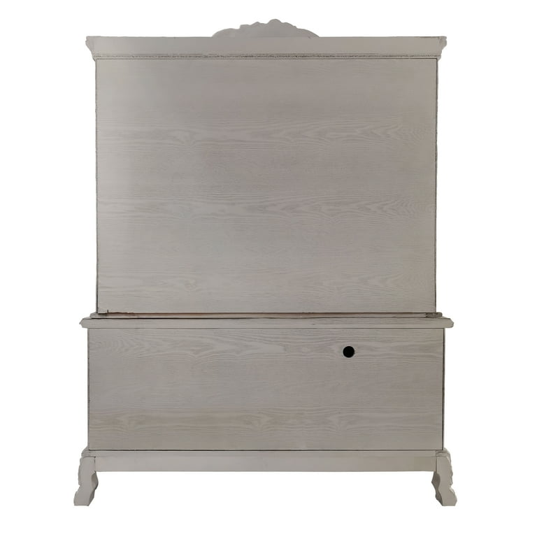 ACME Dresden Computer Desk & Hutch, Bone White Finish ACME Dresden Computer Desk & Hutch, Bone White Finish