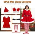 thumbnail image 6 of Women's Miss Santa Costume Mrs. Claus Outfit Dress+ Belt+Hat+Gloves+Socks Set 5Pcs Christmas Party Cosplay Costume -S, 6 of 7
