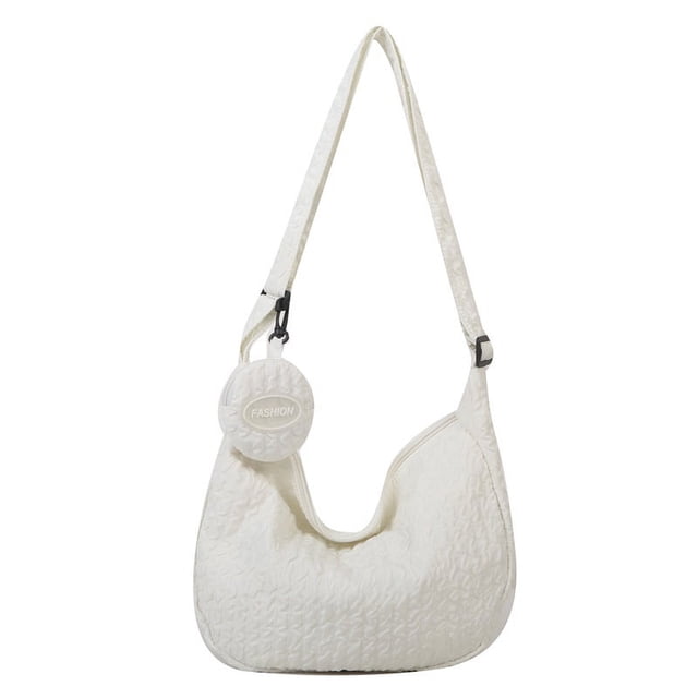 Bolso de hombro con diseño de nubes y flores abullonadas para mujer, estilo elegante, bolso cruzado sencillo de lona para verano