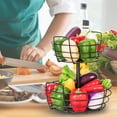 thumbnail image 4 of Auledio Fruit Bowl 2 Tier Fruit Basket for Kitchen with Banana Hanger, Fruit Bowl for Kitchen Counter Bread Basket Fruit Holder, 4 of 7