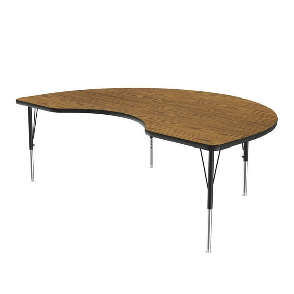 Correll Thermal Fused 72"x 48" Laminate Wood Activity Table in Medium Oak