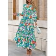 thumbnail image 3 of PRETTYGARDEN Women's Floral Maxi Dress Spring Long Sleeve V Neck Casual A Line Long Flowy Boho Party Dresses, 3 of 7