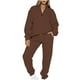 thumbnail image 1 of ICHUANYI Liquidación Conjunto de suéter y pantalones de solapa con cremallera de color sólido para mujer ICHUANYI WER202308256263, 1 of 5