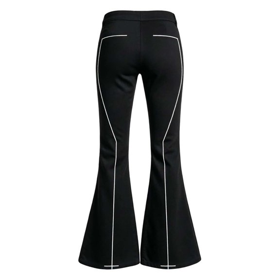 School Uniform Pants for Girls Slim Fit Stretchy Elastic Waistband Line Print Flared Trousers Back To School Pants for Girls Size 5-6 Years