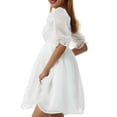 thumbnail image 3 of Mujer Puff Manga Tul Princesa Vestido Off Shoulder Cuello Cuadrado Hada Mini Vestido Tie Dye Fiesta Prom Noche Vestidos Nituyy Colores sólidos Vestido princesa manga corta tie dye manga abullonada verano, 3 of 5