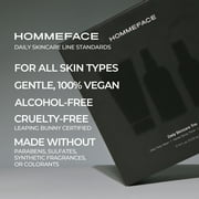 HOMMEFACE Daily Trio Skin Care Set for Men with Face Wash, Toner, Moisturizer, Paraben-Free, Natural, Non-Irritating, 3 Piece Set