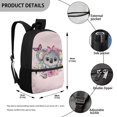 thumbnail image 5 of HUIACONG Pink Bow Koala Backpack for Daily School Use Multi Compartment Wear‑Resistant Large Capacity for Elementary Middle School Kids, 5 of 6