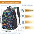 thumbnail image 3 of DarkBlue Dinosaurs Pattern 17" Waterproof Oxford School Backpacks for Teens, S-Shape Padded Straps, for School, Travel, Hiking, Camping, 3 of 5