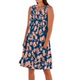 thumbnail image 2 of A-Line Dresses for Womens Wrap Dress Floral Sleeveless Fashion Casual Summer Wedding Guest V Neck Sundress with Pockets, 2 of 5