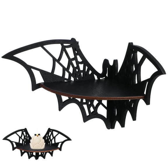 Bat Corner Shelf Wall Spider Web Storage Rack 20.00X11.50X11.50CM Black