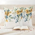 thumbnail image 3 of Spring Flowers Pillow Covers 2 Pack Watercolor Yellow Blue Floral Green Leaf Beige Background Pillowcase Waterproof Outdoor Throw Pillow Cover for Patio Garden Square Cushion 26”x26”, 3 of 9