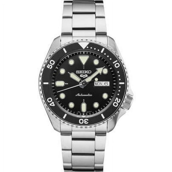 Seiko 5 Sports Stainless Steel Black Dial Men's Automatic Watch SRPD55