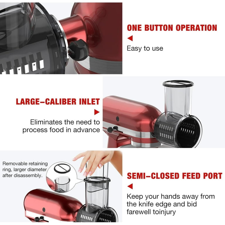 LEXKUYI Slicer Shredder Attachment for KitchenAid Mixer, 5 Blades