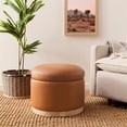 thumbnail image 2 of Namesake Naka Modern Leather Storage Ottoman in Tan, 2 of 10