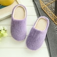 thumbnail image 3 of Pantuflas de casa peludas y acogedoras para mujer y hombre, de algodón acolchado, ideales para el invierno, talla 38/39 (morado), 3 of 4