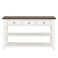 thumbnail image 4 of Hassch Console Table for Entryway with 3 Drawers, 48 Inch Entryway Table with Open Shelves, Sofa Table for Living Room, Hallway, Foyer, Antique White, 4 of 8