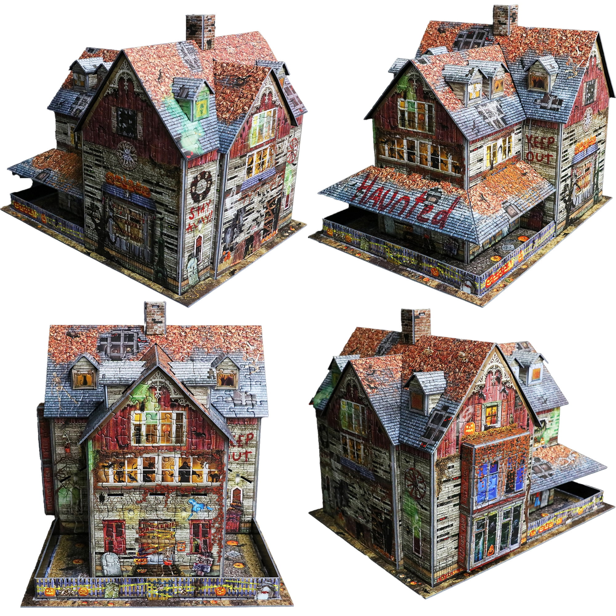 Eurographics: 3D Puzzle: Haunted House - 1100 Pieces - Halloween Adult Jigsaw, 13.75 x 10.5 x 11" Assembled Size, High-Quality Recycled Materials