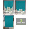 thumbnail image 4 of Bluish Green Rhombus Plaid Tie Up Curtains for Kitchen Bathroom Bedroom Windows 63 Inch Length, Classic Modern Geometric Abstract Art Balloon Drape Curtains Shade Rod Pocket Curtain Panel, 52"x63", 4 of 7