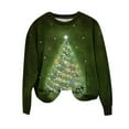 thumbnail image 2 of Christmas Clothing ZhiZhuang Women Christmas Pullover Sweater,Women Funny Letter Print Long Sleeve Shirt Christmas Trees Sweatshirt Splicing Crew Neck Pullover Tops, 2 of 4