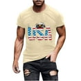 thumbnail image 2 of Fjofpr Shirts Men Cotton Mens Shirts under $5.00 Men's Independence Day Printed Short Sleeved T-shirt, 2 of 5