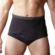 Players Men's Colored Fly Front Brief -Black-3X
