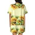thumbnail image 3 of Naloa Sunflowers On A Yellow Background Women's Short-Sleeved Pajama Set, Loungewear, Summer pajamas, Breathable Cozy - Medium, 3 of 9