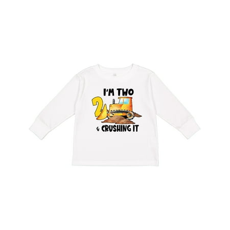 

Inktastic I m 2 and Crushing It Construction 2nd Birthday Gift Toddler Boy or Toddler Girl Long Sleeve T-Shirt