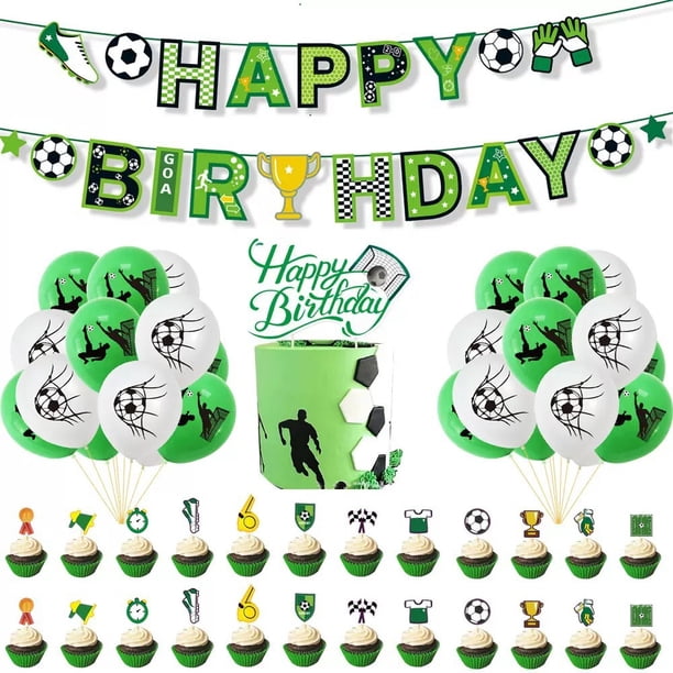Kit de fiesta de cumpleaños con temática de fútbol y adorno para tarta de fútbol