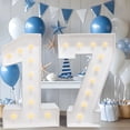 thumbnail image 5 of ZFUNBO 4FT Light Up Marquee Numbers, Warm LED Large Lighted Marquee Number 0 for 10th 20th 30th Birthday Decoration, Giant Mosaic Light up Number Balloons Anniversary Party Wedding Decoration, 5 of 9