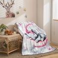 thumbnail image 4 of 1 Piece Cute Good Night Elephant and Moon Printed Flannel Blanket - Lightweight, Soft, and Warm All-Season Blanket with Adorable Elephant and Butterfly Design, 4 of 4