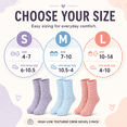 thumbnail image 6 of Girls High Low Textured Crew Socks, 3 Pack, Soft Breathable Every Day Socks, PURPLE, S, 6 of 7