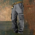 thumbnail image 2 of XIYON Men's Cargo Pants Straight Fit Pocket Comfortable Daily Wear Hiking Outdoor Sports Trousers For All Seasons Loose Fit, 2 of 3