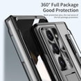 thumbnail image 4 of for Galaxy Z Fold 5 Case with Hinge Protection Electroplating Design Built-in Screen Protector Lightweight Kickstand Protective Phone Case for Samsung Galaxy Z Fold 5 2023 Black, 4 of 16