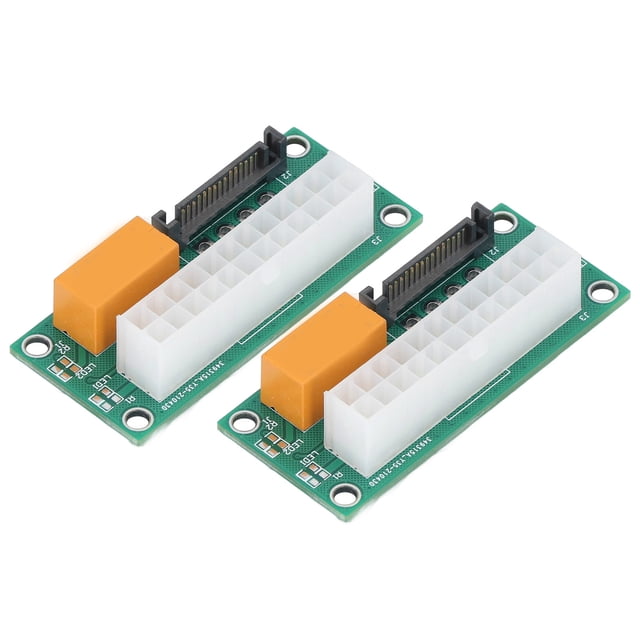 2 Packs 24PIN Power Supply Sync Starter, Dual PSU Adapter Jumper Multiple Power Supply Sync Starter Card Connector For BTC Miner