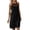 Black, variant on Women's a Line Dress Linen Blend Fashion Empire Waist Black M