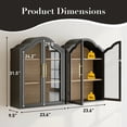 thumbnail image 2 of 23.6"W Arched Wall Cabinet Above Toilet Cabinet Set of 2, Wall Mounted Cabinets with Tempered Glass Doors & Adjustable Shelves for Bathroom/Kitchen/Laundry Room, Black, 2 of 7