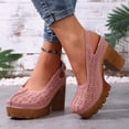 thumbnail image 5 of Bkhluea Women Cutout Floral Platform Block Heel Sandals Comfortable Footwear For Party Daily Casual Outdoor Activities, 5 of 7
