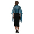 thumbnail image 2 of Chales y envolturas para mujeres Inspire Chic para vestidos de noche, brillante, chispeante y elegante con hebilla 74.8x17.7" (LxA) Azul Pavo Real (Azul Pavo Real), 2 of 6