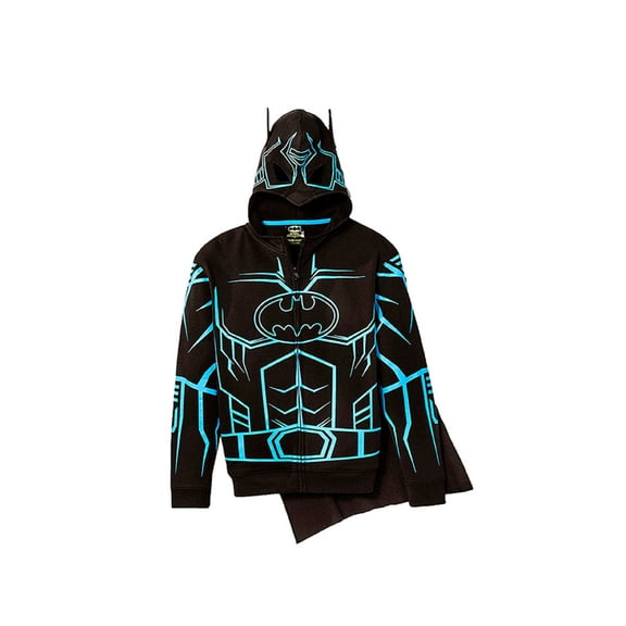 DC Comics Batman Glow in the Dark Big Boys' Fleece Hoodie Detachable Cape XL (18/20)