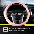 thumbnail image 5 of Auto Drive Soft Pink Faux Leather Quilted Steering Wheel Cover, Multiple Colors, 5 of 6