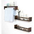 thumbnail image 5 of Nursery Book Shelves 24 in Set of 3 Walnut Floating Bookshelf for Kids Room Wall Mounted Floating Shelves Solid Nursery Bookshelf Perfect Decor for Kitchen Bedroom Living Room, 5 of 7