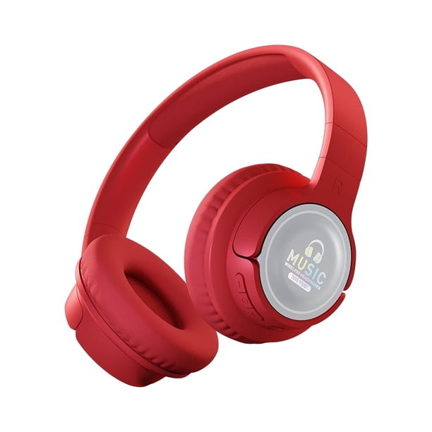 Auriculares Inalámbricos Bluetooth Sobre el Oído con Luces Luminosas, Sonido Hifi de Reducción de Ruido Del Conductor de 40 Mm para Juegos de Música Y Deportes