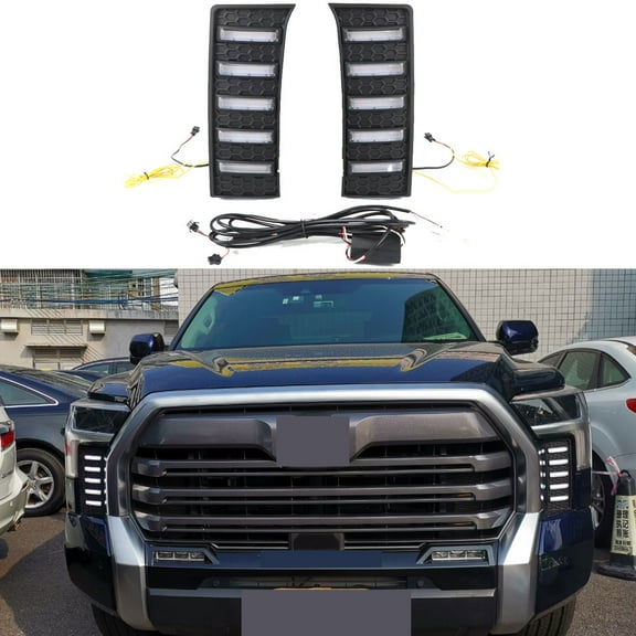 1 Pair 12V LED Daytime Running Lights, DRL Turn Signal Light, Exterior Front Turn Signal Lights, Auto Accessories Compatible For 22-25